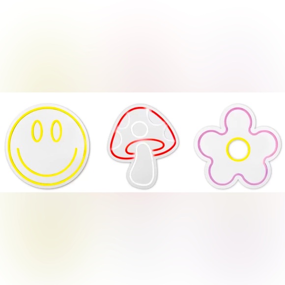 Mushroom ๐ Flower or happy face LED Neon Light NWT Pick one 13โ - Picture 2 of 5